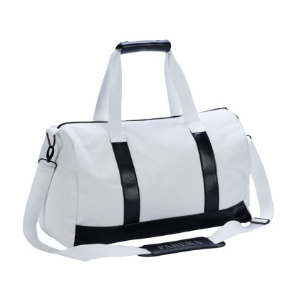 Branded Canvas Duffle Bag Medium Long Girls White Sports Bag