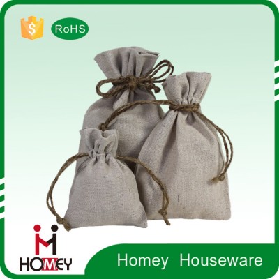 Ladies unbleached linen fabric draw string bag