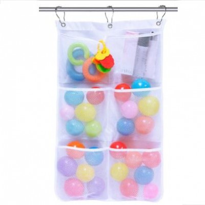 Baby Bath Toy Organizer / Bath Toy Holder for Tub with 2 Strong Suction Cups and Large Bath Toy Storage Bag In Stock for Amazon