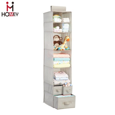 Baby Nursery Closet Organizer / Hanging / Hanging, 7 Shelves and 3 Drawers