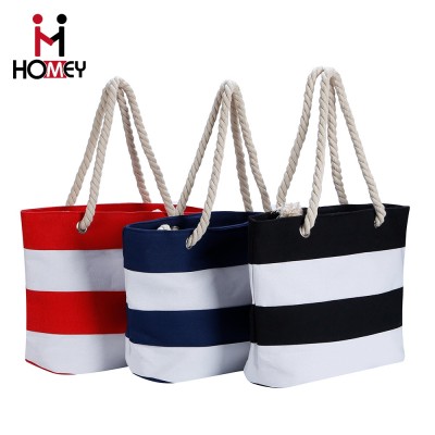 2016 New product ex-factory price multipurpose summer girls striped beach bag