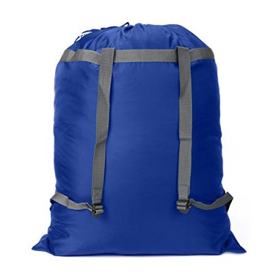 Large fold Laundry Bag backpack Polyester Storage Drawstring  Bag with Shoulder Straps